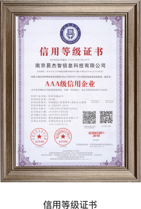 AAA 信用等级证书